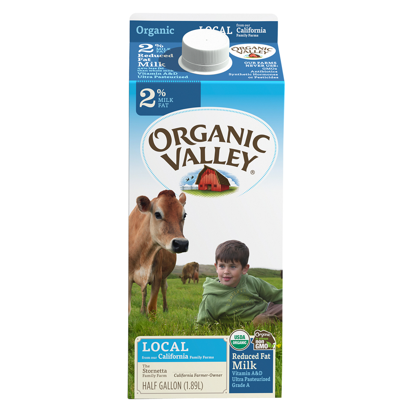 Organic Valley 2% Reduced Fat Milk 1/2 Gallon CA
