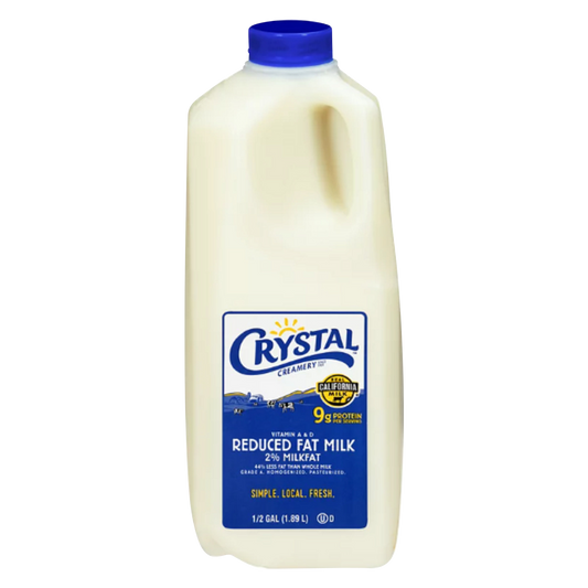 Crystal 2% Reduced Fat Milk - 1/2 gallon
